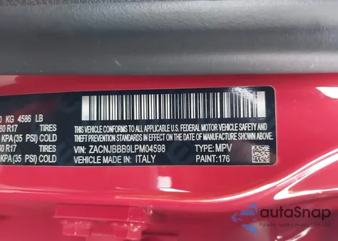 2020 Jeep Renegade Latitude 4X4 из США, поврежденный, VIN ZACNJBBB9LPM04598